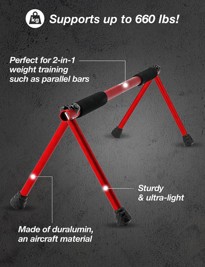 Push up Bar – Folding Dip Bar for Home Workout, Lightweight & Portable Strength Training Equipment for Men & Women, Indoor & Outdoor Use (Hawk)